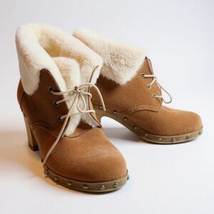 Loeffler Randall Shearling Suede Clog Boots – Size 8 (NWOT)